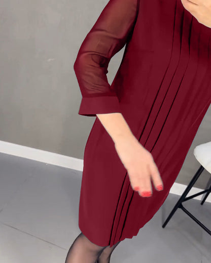 Zoe® | Schlichtes Kleid mit Falten und Mesh