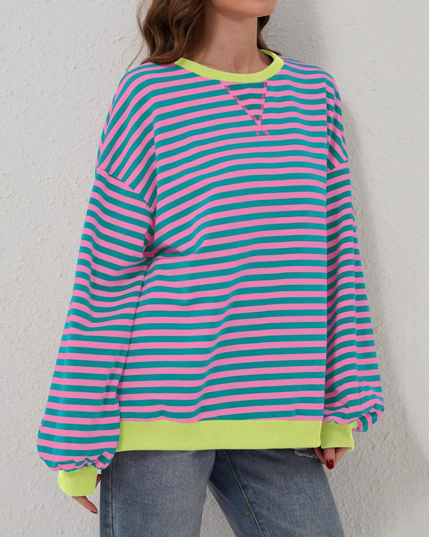 Zoe® | Übergroßer gestreifter Pullover