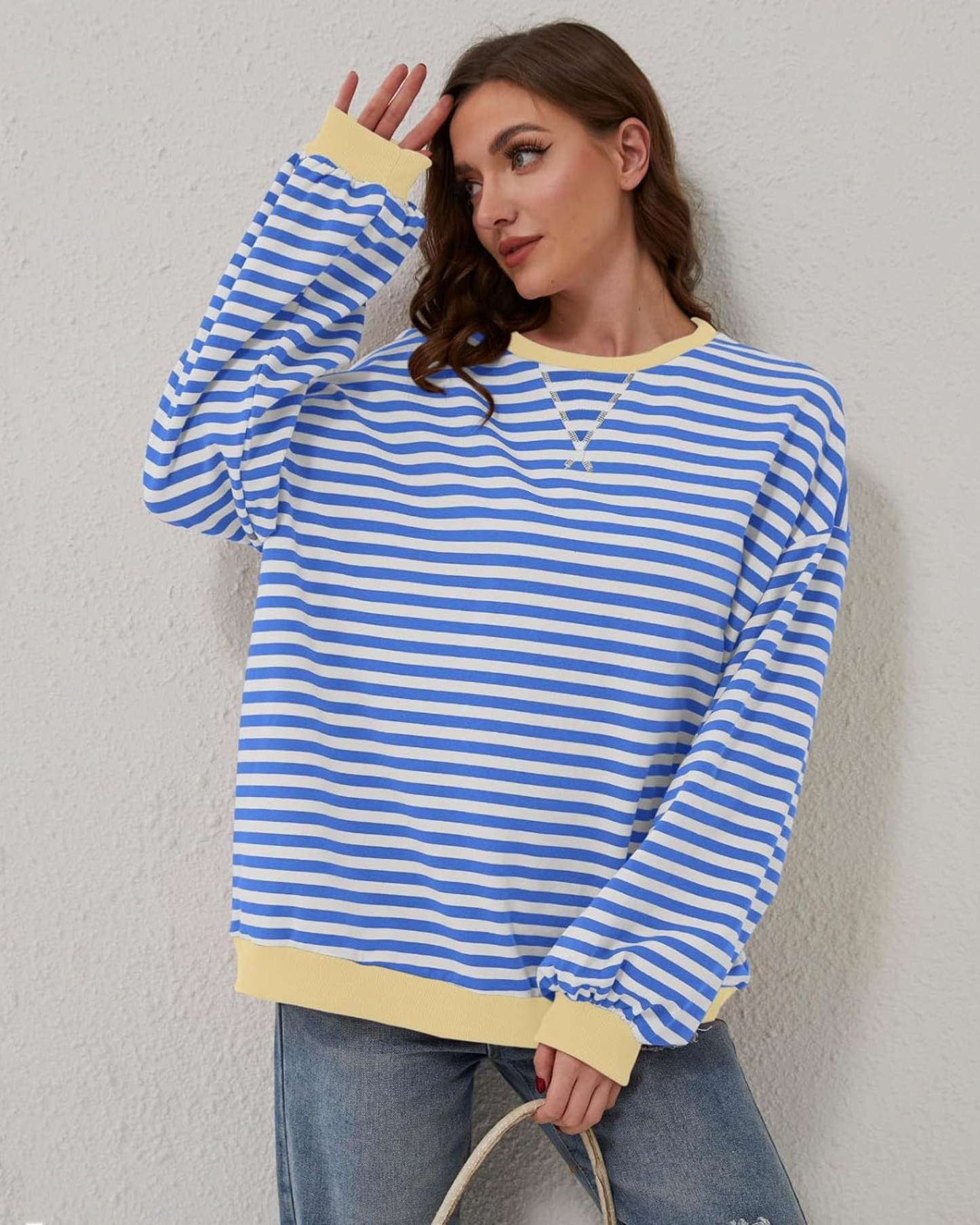 Zoe® | Übergroßer gestreifter Pullover