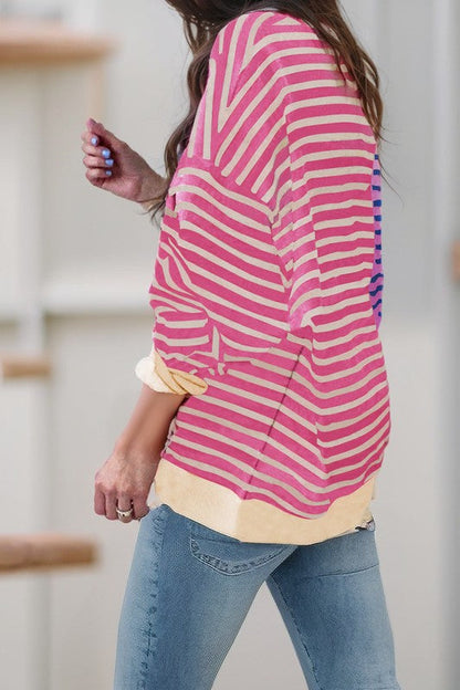 Olivia® | Oversize-Sweatshirt mit überschnittener Schulterpartie in Colorblock-Optik