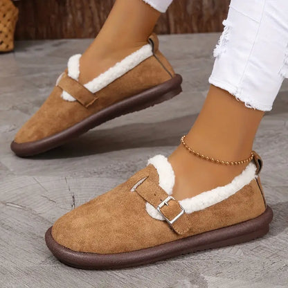 Doris® | Damen Plüsch-Slipper mit runder Zehenkappe