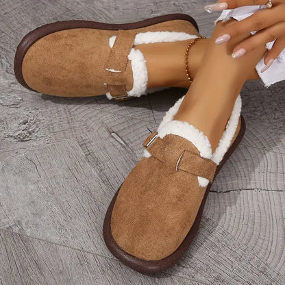 Doris® | Damen Plüsch-Slipper mit runder Zehenkappe