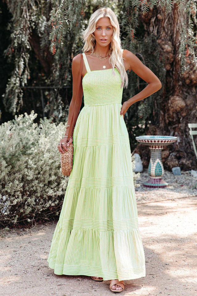 Noelia - Swing Falten Maxi Boho Kleid