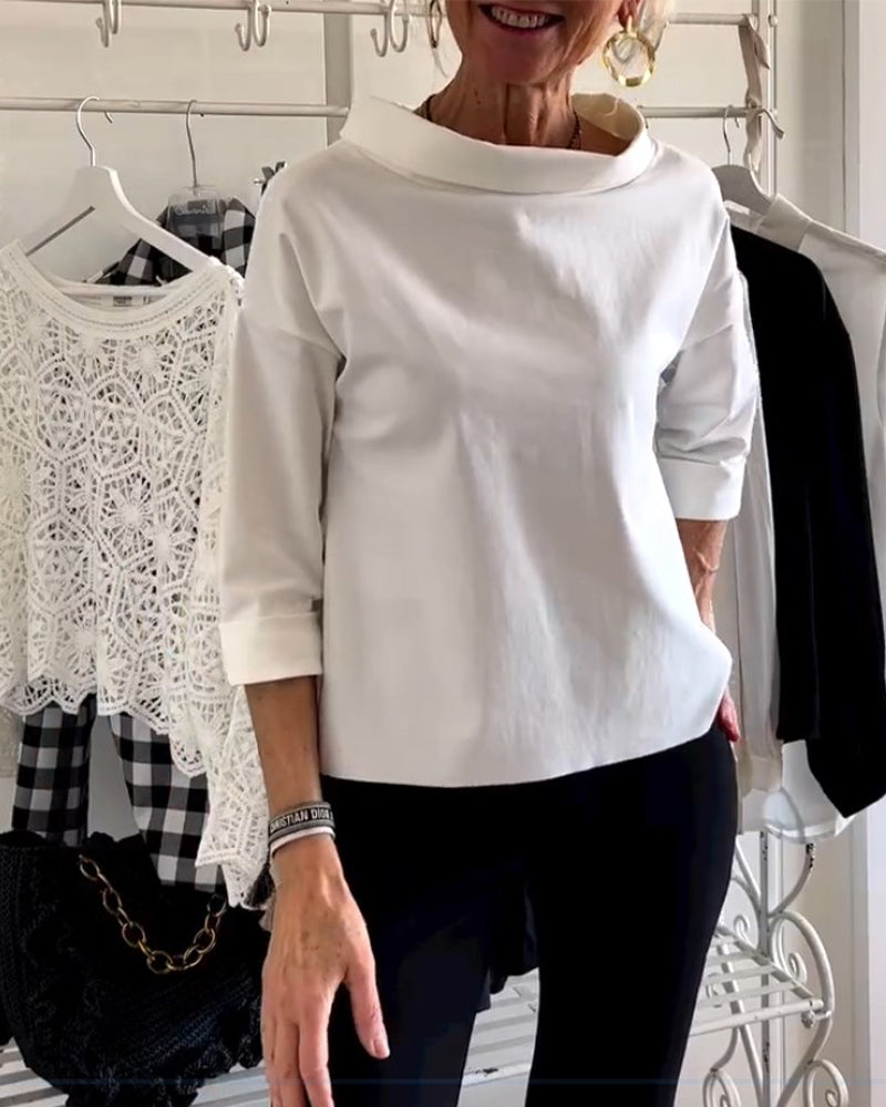 Thilde® | Elegante Bluse mit lockerem Rollkragen