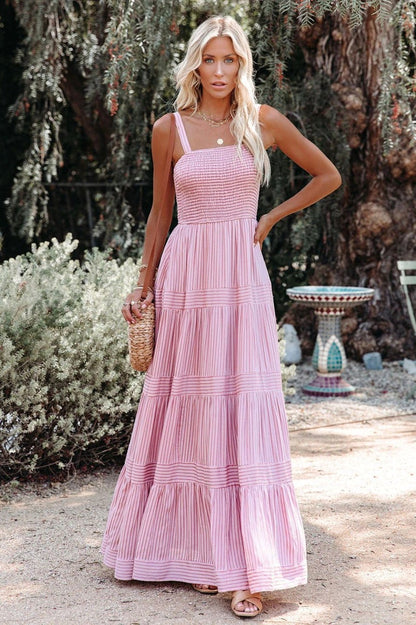 Noelia - Swing Falten Maxi Boho Kleid