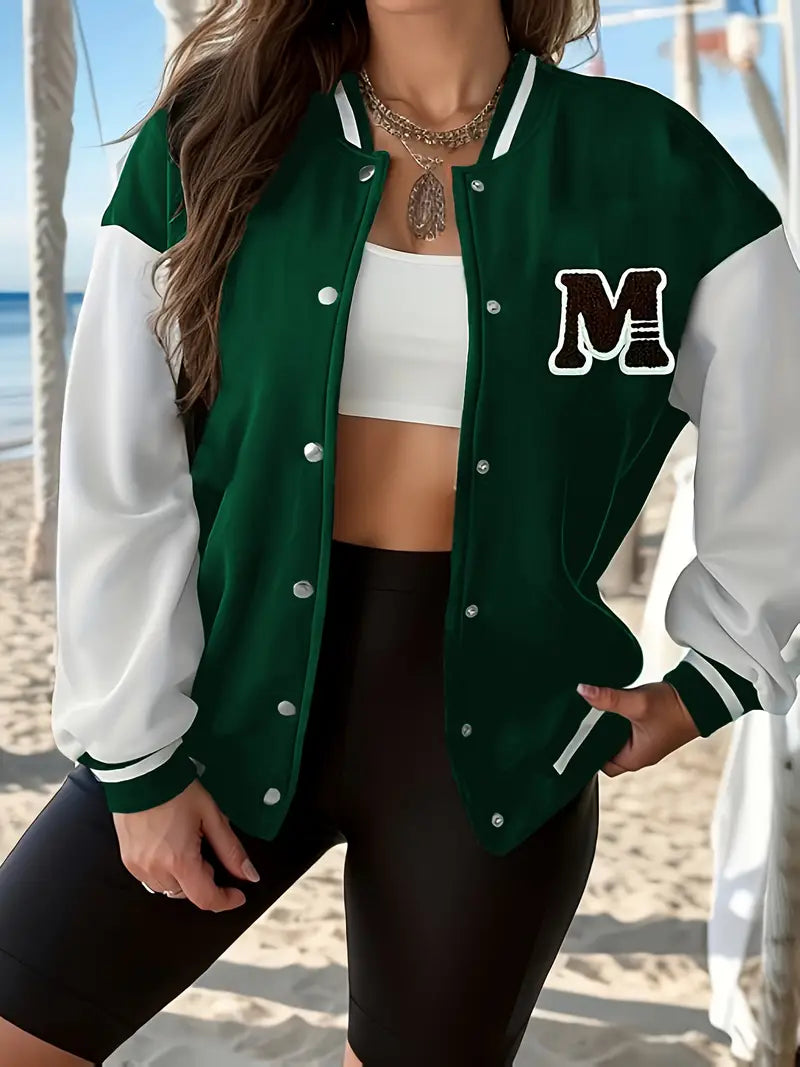 Selena – Übergroße Varsity-Bomberjacke für Damen