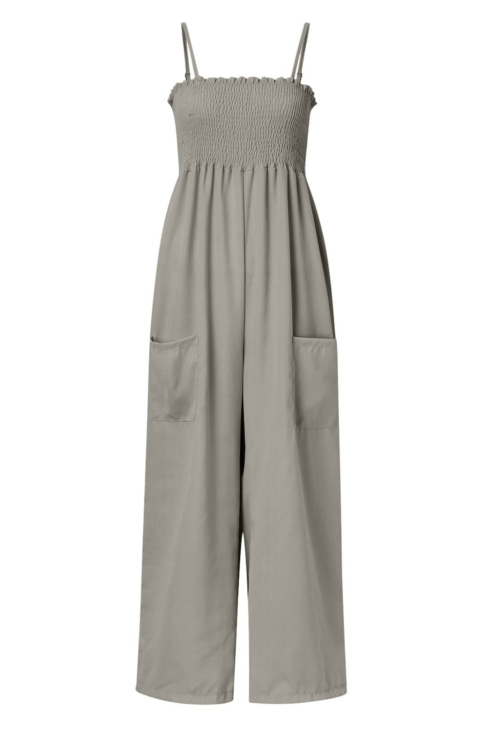 Charlotte - Jumpsuit mit gesmokten Spaghetti-Trägern und weitem Bein