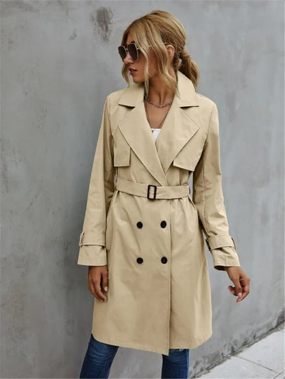 Victoria® | Lässiger zweireihiger Trenchcoat mit Gürtel