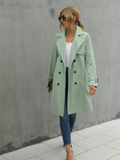 Victoria® | Lässiger zweireihiger Trenchcoat mit Gürtel