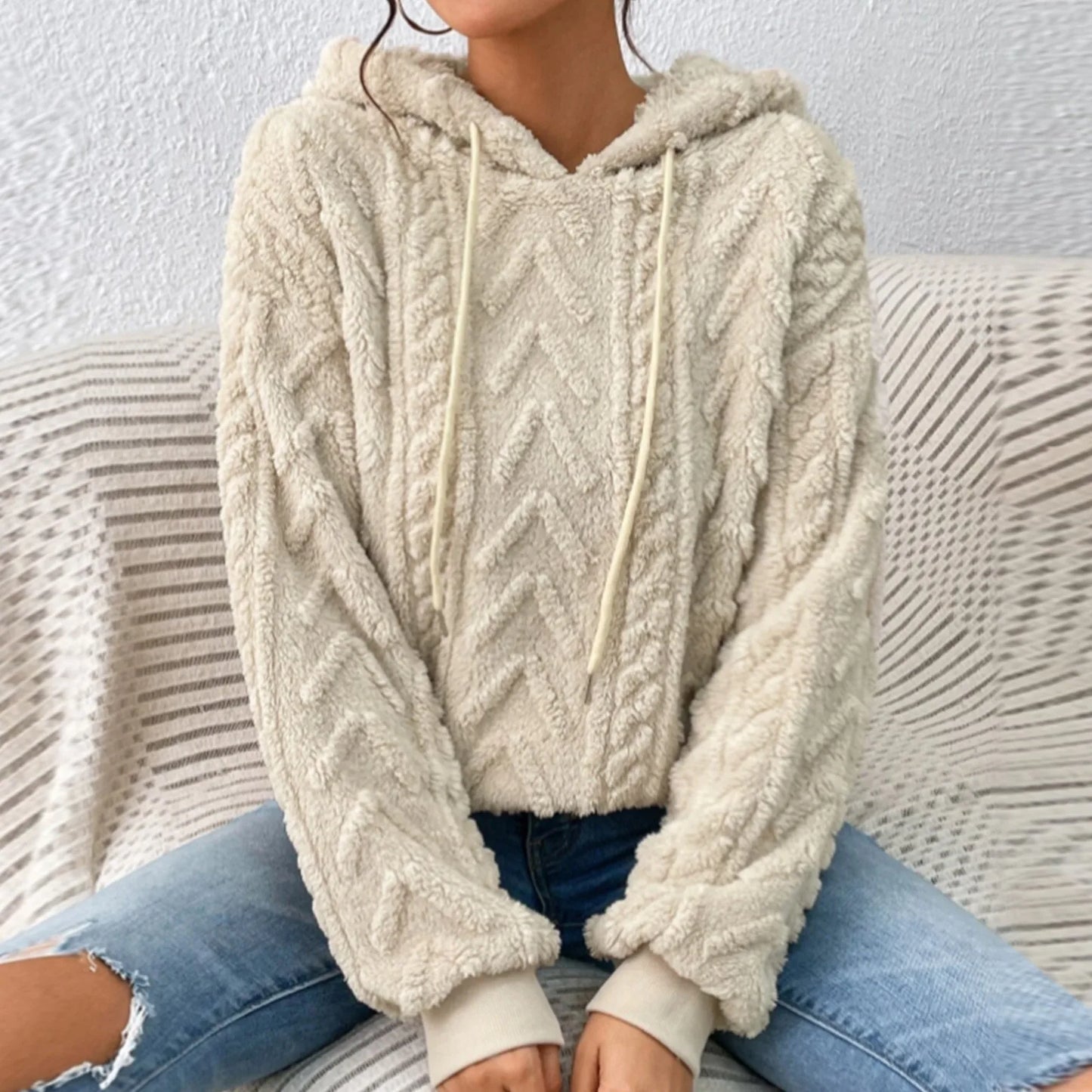 Perla® | Lässiger Kapuzenpullover aus Teddyfleece