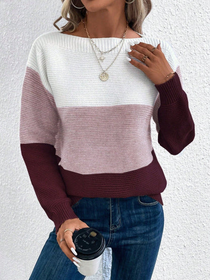 Winnie® | Monochrome Blockstreifen Strickpullover