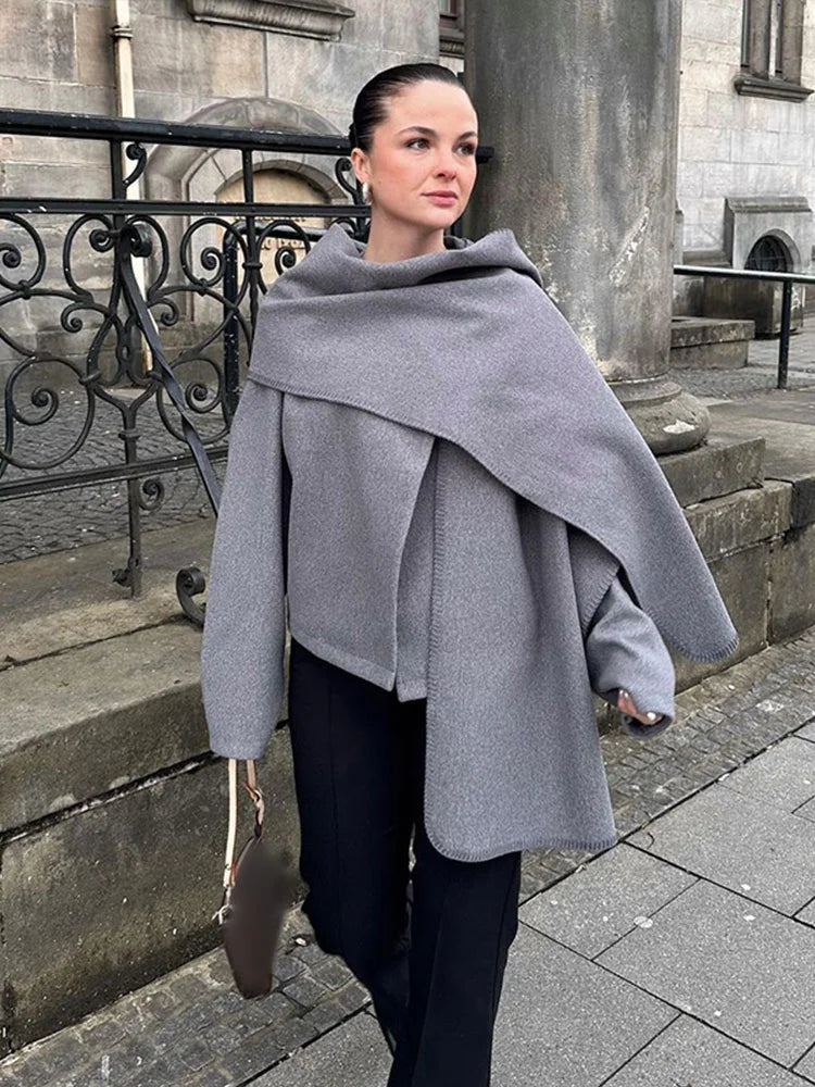 Yoselin® | Elegante Damenjacke aus Wollmischung mit Schalkragen