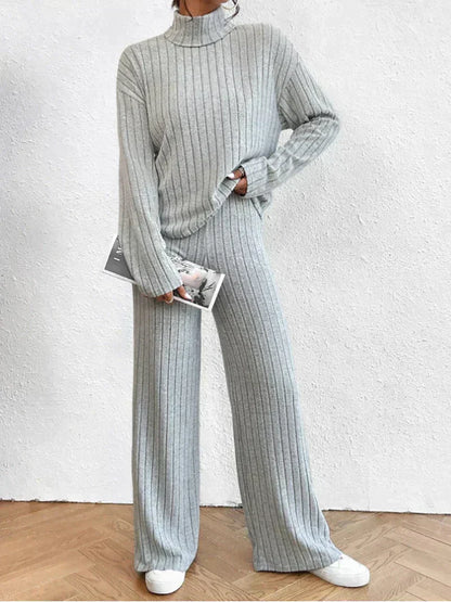 Zara® | Gestrickter Rollkragenpullover und Hose für Damen