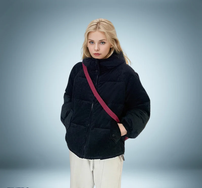 Yasmina® | Braune Daunenjacke Mit Kapuze