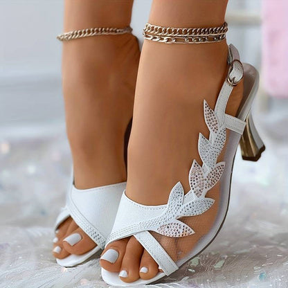 Grace® | Elegante Damensandalen mit hohem Absatz und luxuriösen Mesh-Details