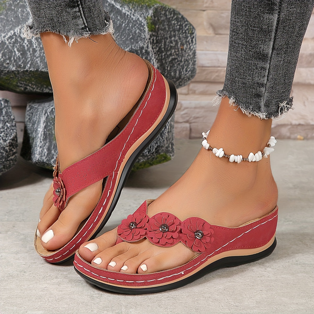 Trudy® | Elegante und bequeme Sandalen mit Blumenriemen