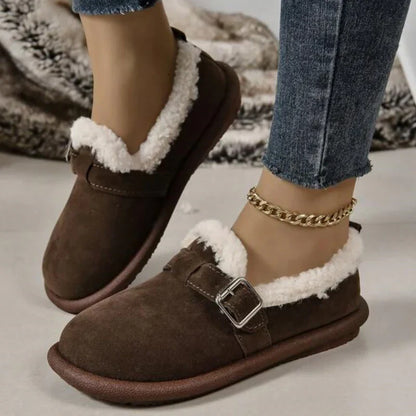 Doris® | Damen Plüsch-Slipper mit runder Zehenkappe