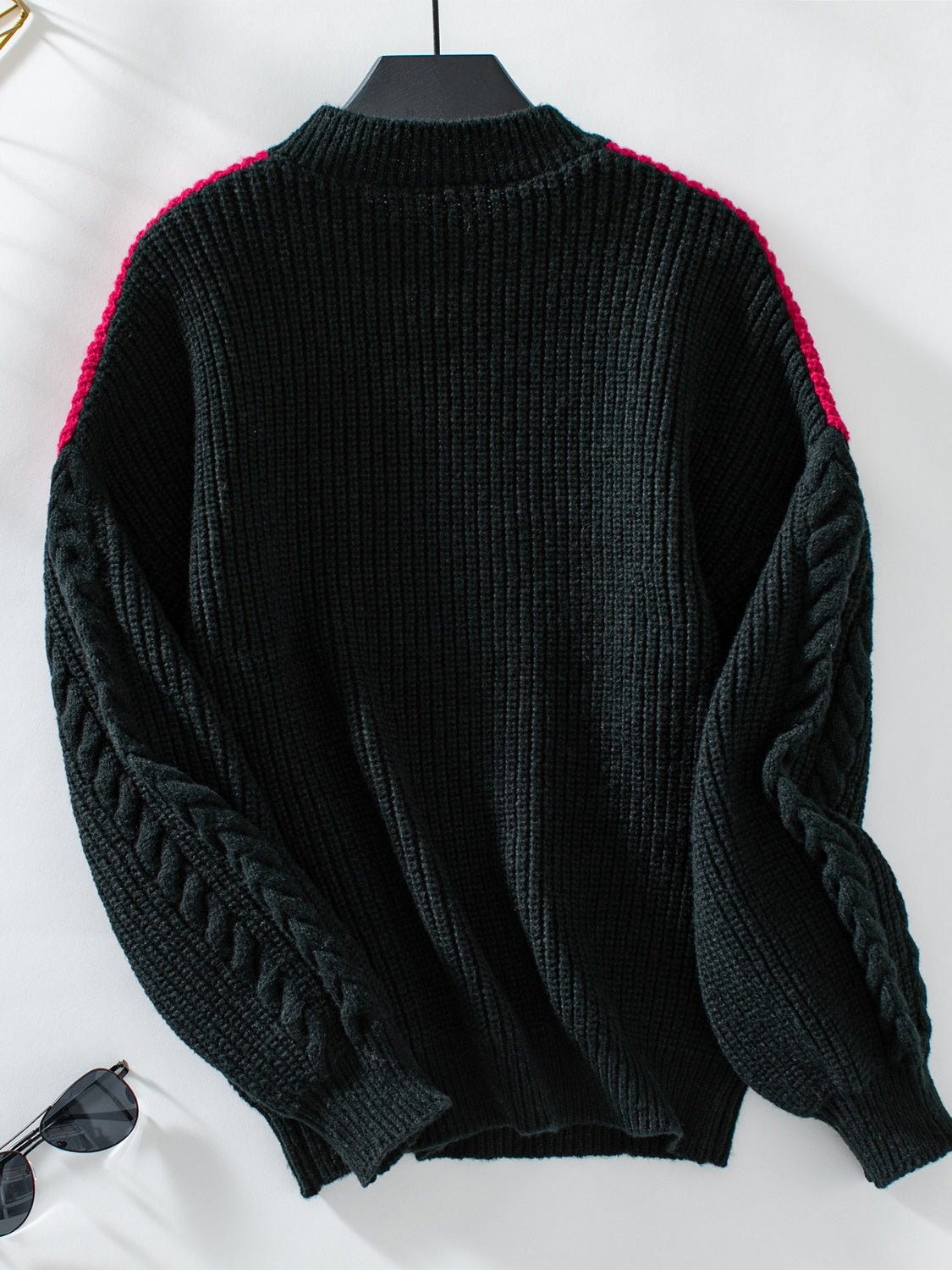 Paula® | Kontrastfarbener Langarmpullover mit Rundhalsausschnitt