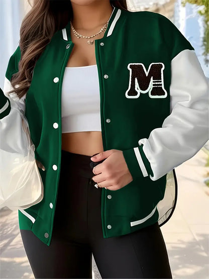 Selena – Übergroße Varsity-Bomberjacke für Damen