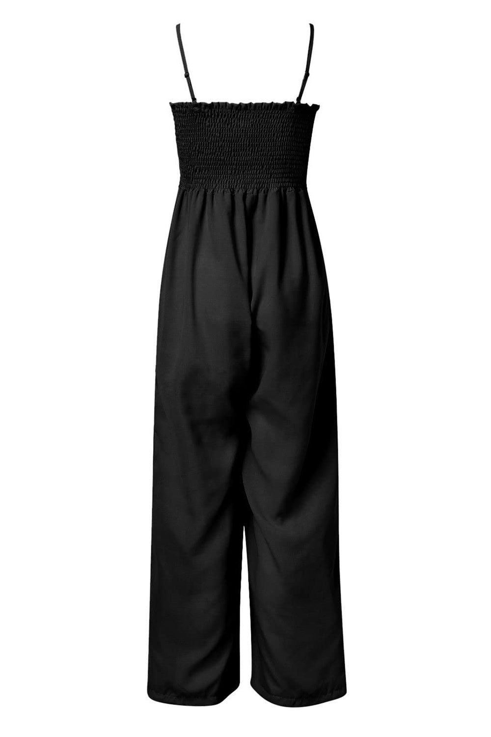 Charlotte - Jumpsuit mit gesmokten Spaghetti-Trägern und weitem Bein