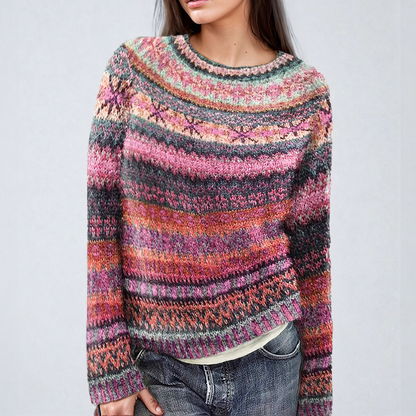 Paula® | Bunter Gestreifter Strickpullover