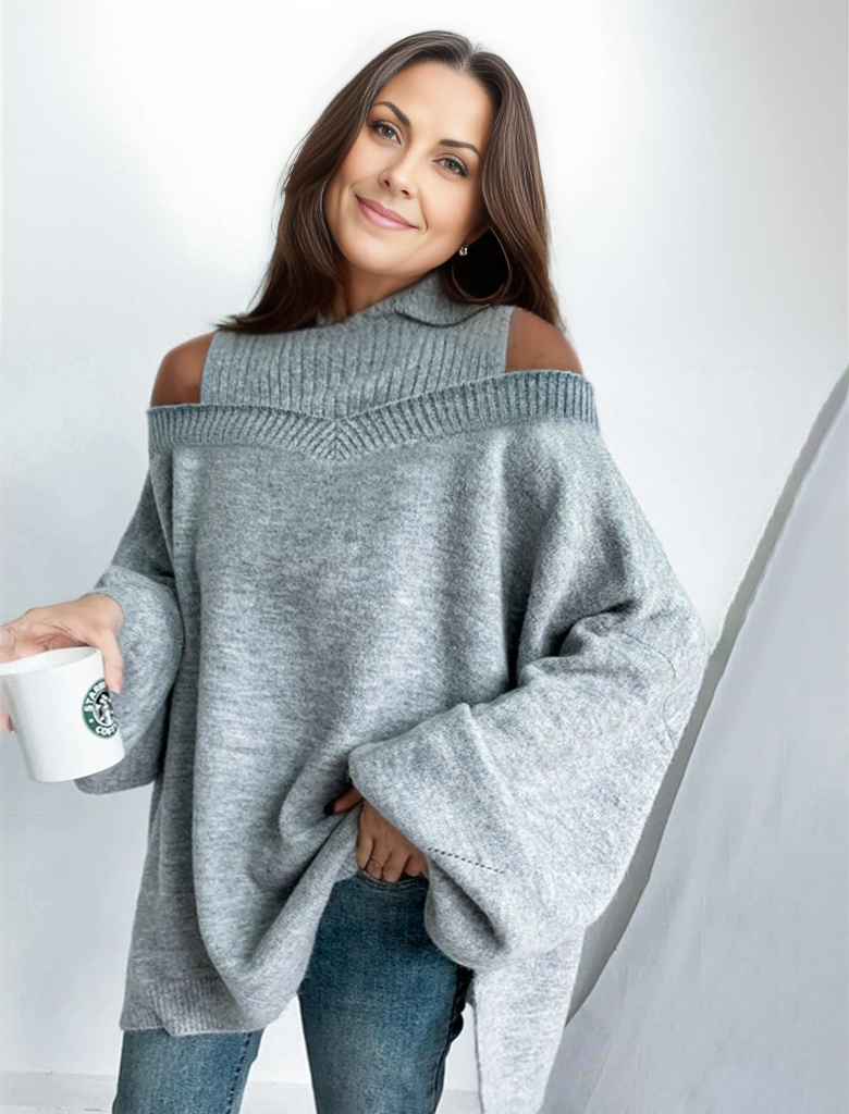 Ada® | Einfarbiger Pullover mit hohem Halsausschnitt