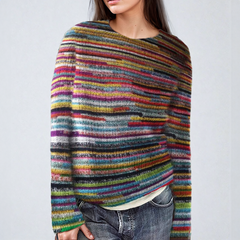 Paula® | Bunter Gestreifter Strickpullover