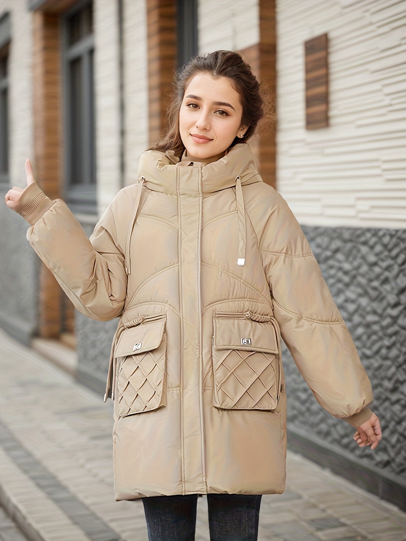 Yasmina® | Lässige, bauschige Kapuzenjacke mit Reißverschluss, perfekt für Herbst/Winter