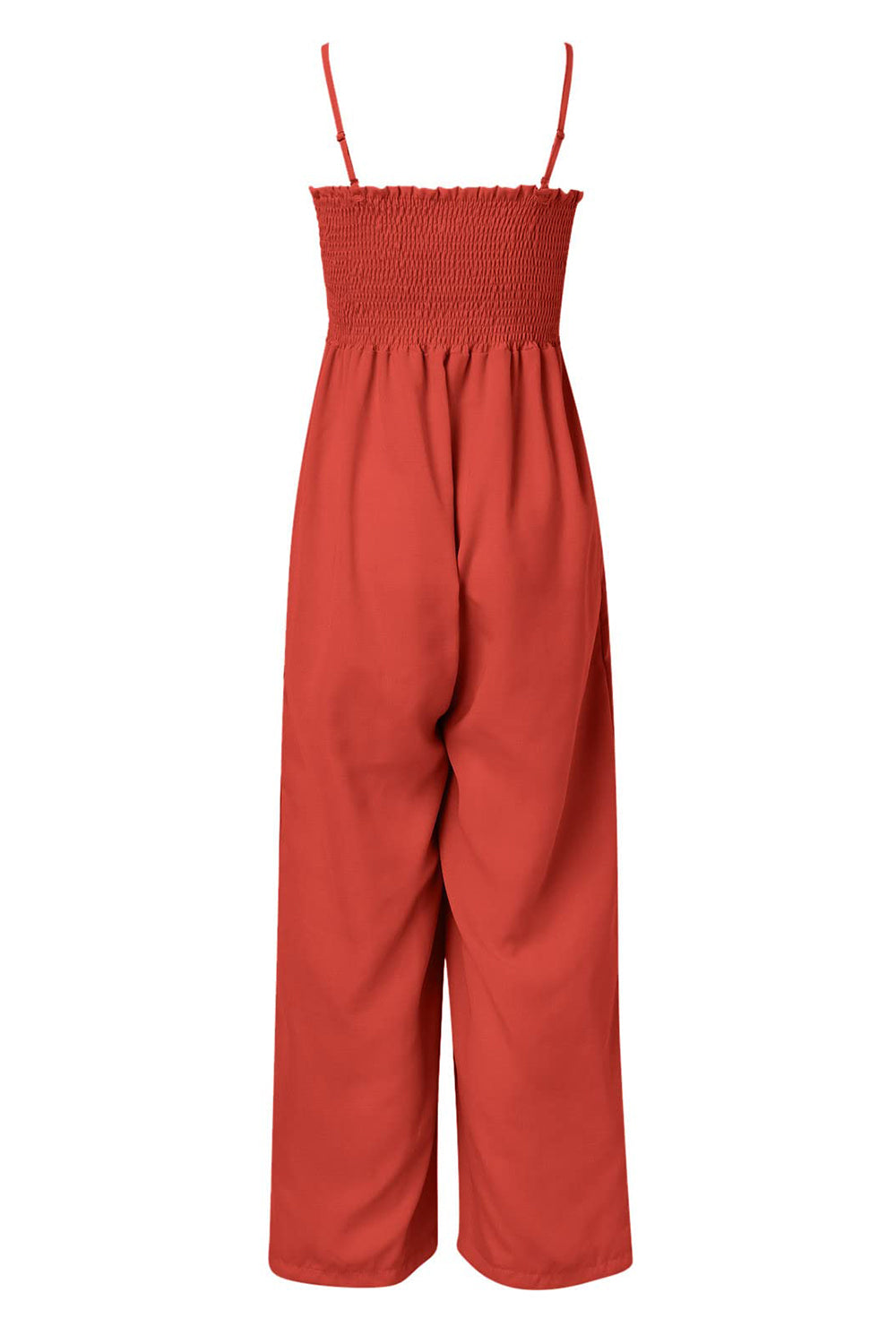 Charlotte - Jumpsuit mit gesmokten Spaghetti-Trägern und weitem Bein