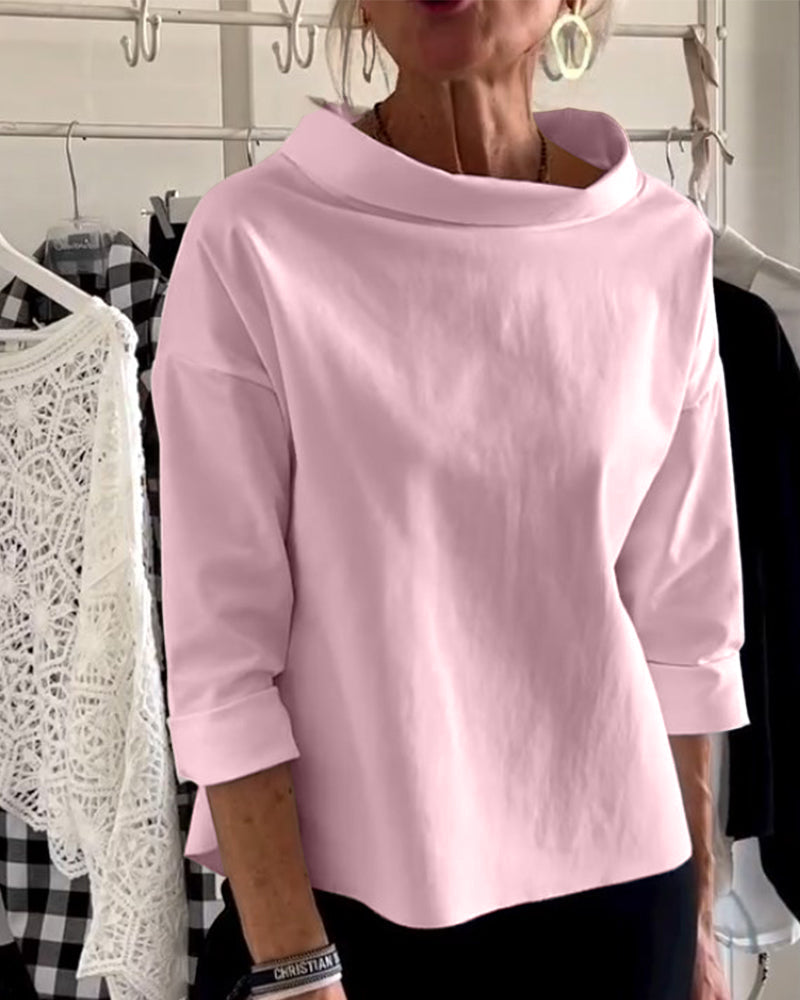 Thilde® | Elegante Bluse mit lockerem Rollkragen