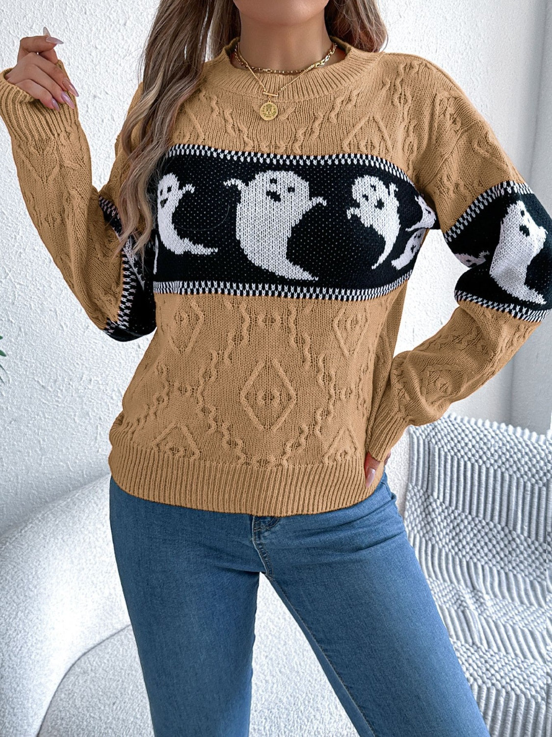 Victoria® | Ghost Rundhals-Langarmpullover