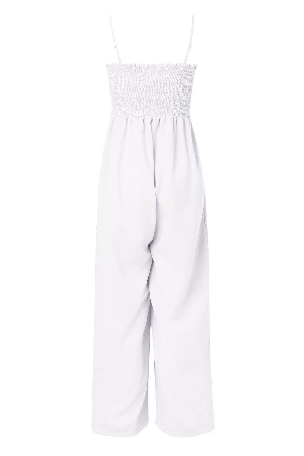 Charlotte - Jumpsuit mit gesmokten Spaghetti-Trägern und weitem Bein