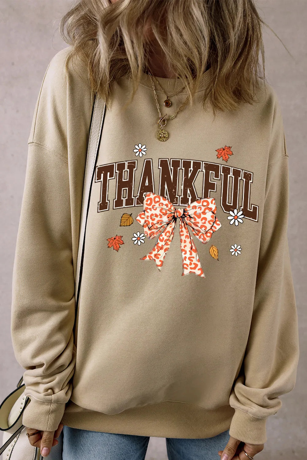 Pilar® | THANKFUL Langarm-Sweatshirt mit Rundhalsausschnitt und Schleife