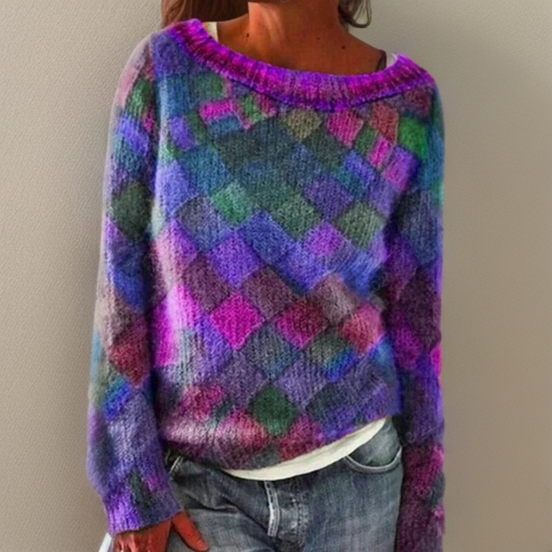 Winnie® | bequemer Strickpullover im Karomuster