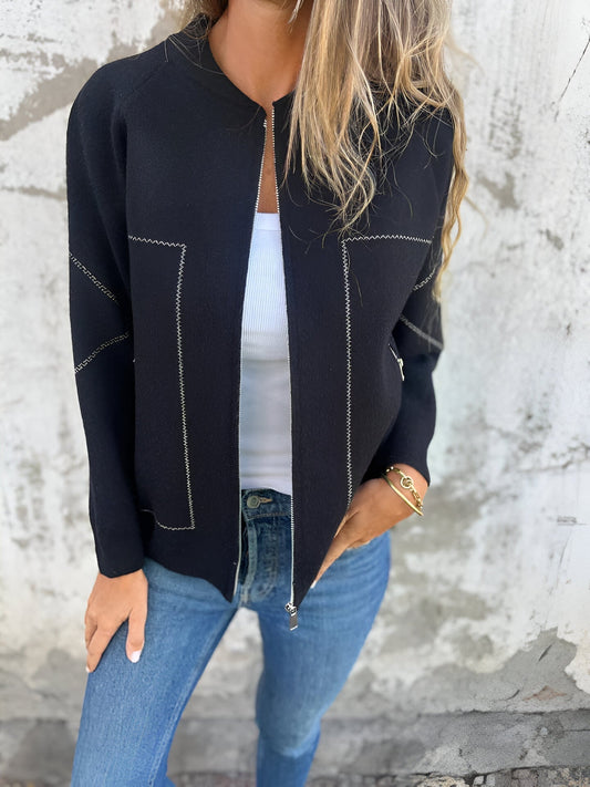 Elli® | Casual Langarm-Reißverschlussjacke